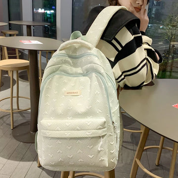 Kylethomasw Love Design Casual Backpack Women Solid Waterproof Student School Bags For Teenage Girls Cute Ladies College Backpack Rucksack